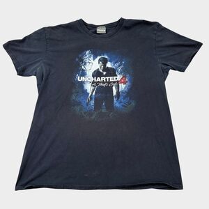 Uncharted 4 A Thief's End Promo T-Shirt Nathan Drake PS4 Naughty Dog Men’s L
